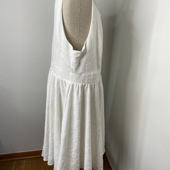 Torrid Women's Size 20 White Floral Keyhole Back Fit N Flare Dress Sleeveless - Picture 7 of 10